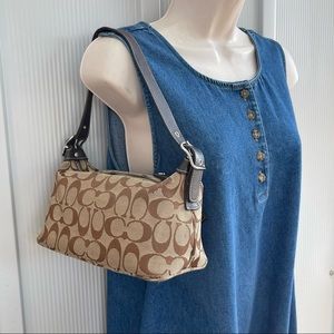 COACH JACQUARD/LEATHER MINI SHOULDER BAG